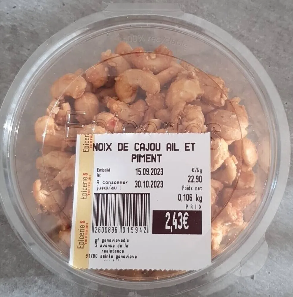 Noix de Cajou ail et piment