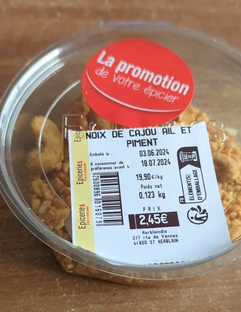 Noix de cajou ail et piment