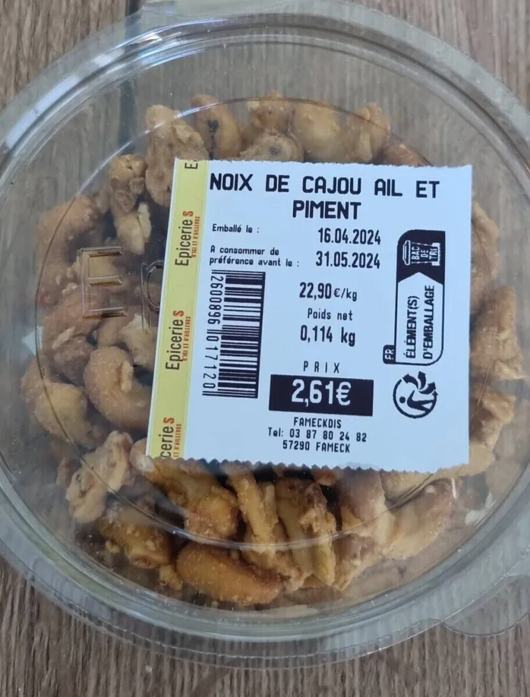 Noix de cajou ail et piment