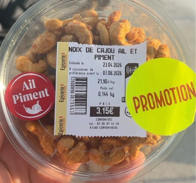 Noix de cajou ail et piment
