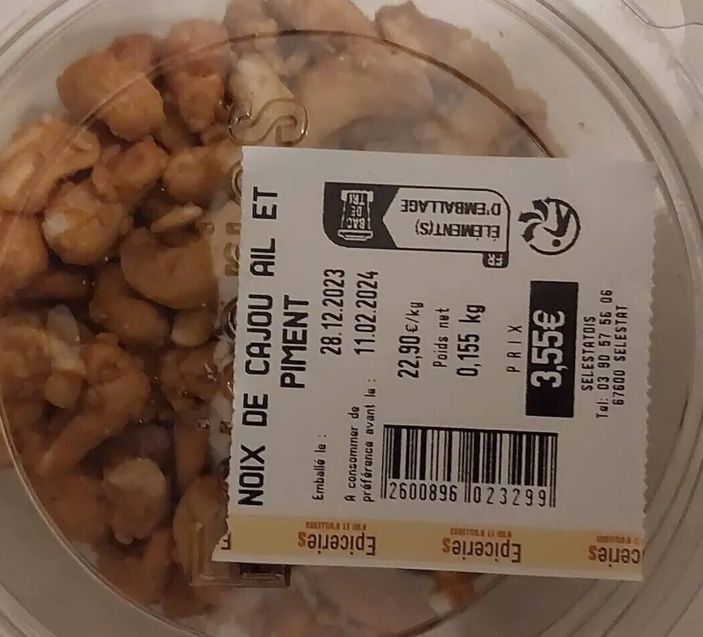 Noix de cajou ail et piment
