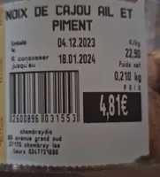 Noix de cajou ail et piment