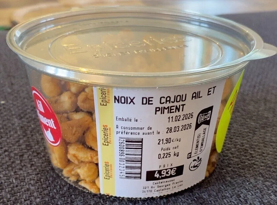 Noix de cajou ail et piment