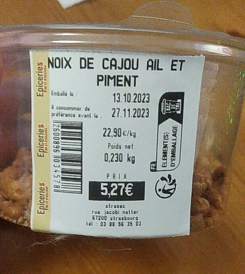 Noix de cajou ail et piment