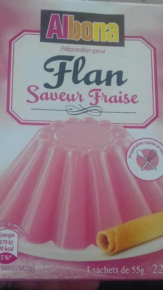 Flan saveur fraise