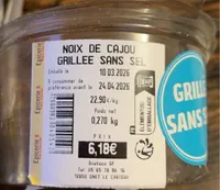 Noix de cajou grilee sans sel