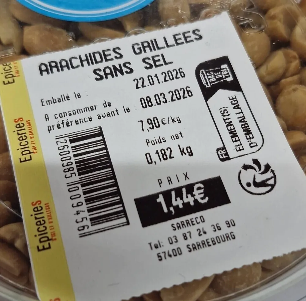 Arachides grillees sans sel