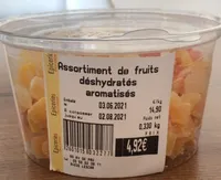 Assortiment de fruits deshydratés aromatisés