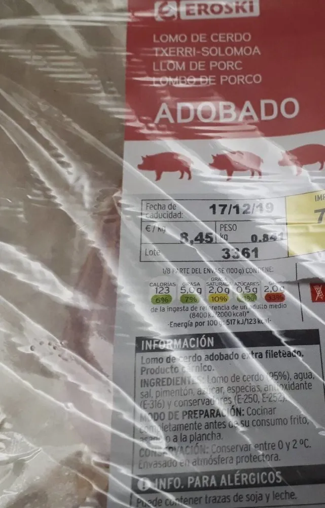 Lomo de cerdo adobado