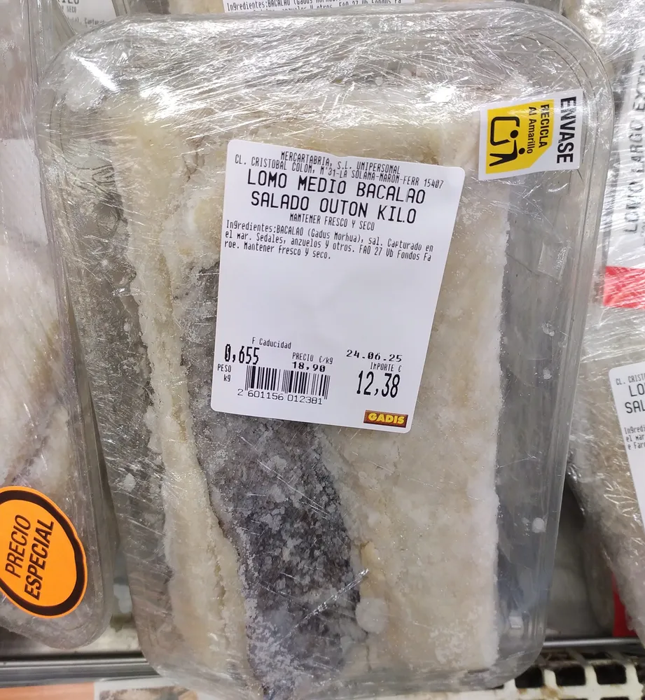 Lomo medio bacalao salado outon kilo