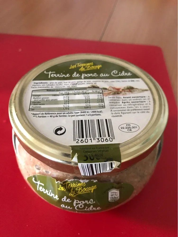 Terrine de porc au cidre