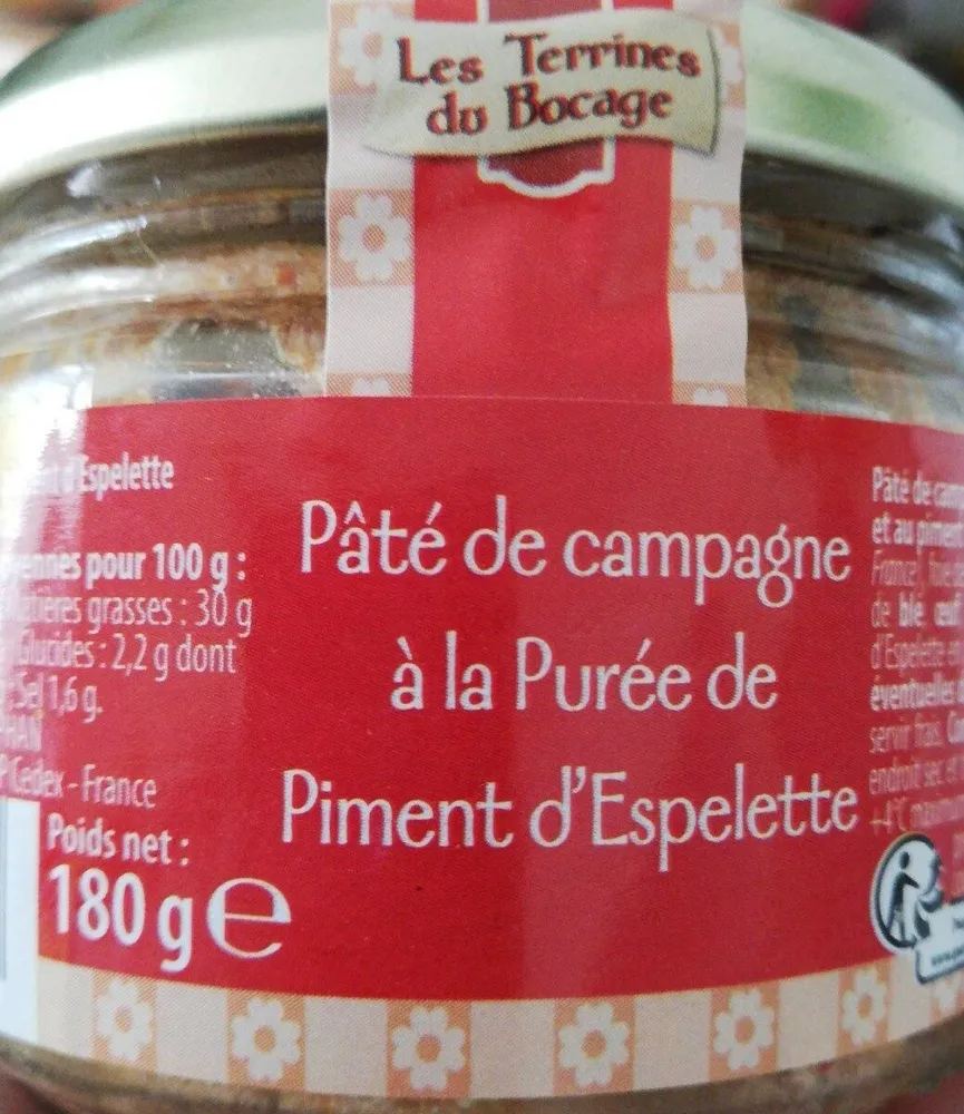 Pâte de campagne à la purée de piment d'Espelette