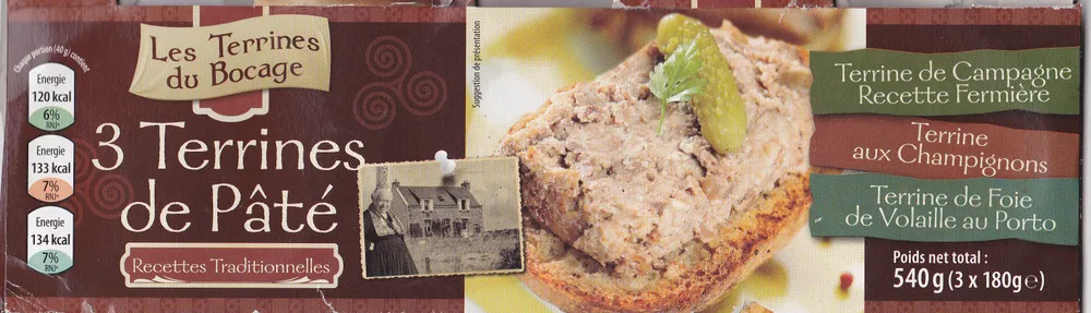 3 Terrines de Pâté - Recettes Traditionnelles