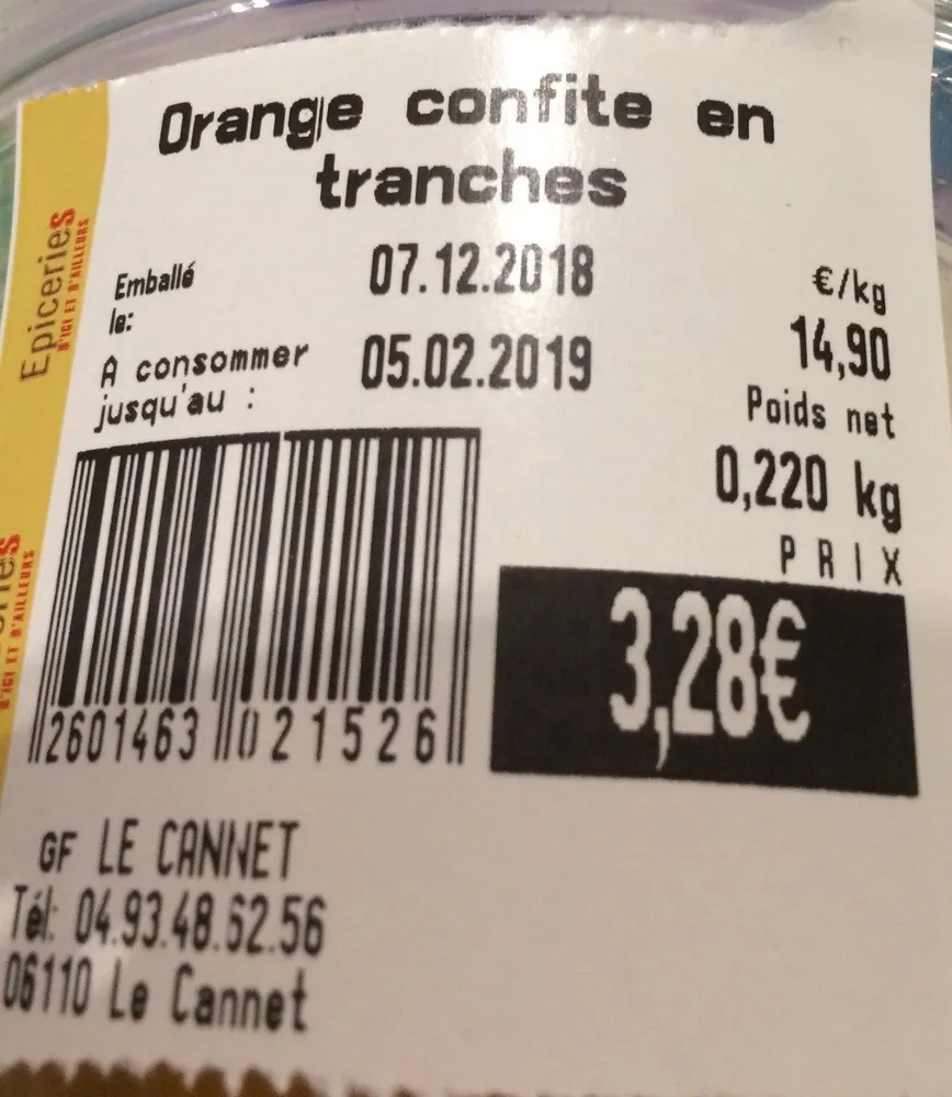 Oranges confites en tranches