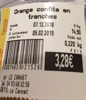 Oranges confites en tranches