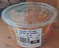 Écorces d'orange confite en lamelles
