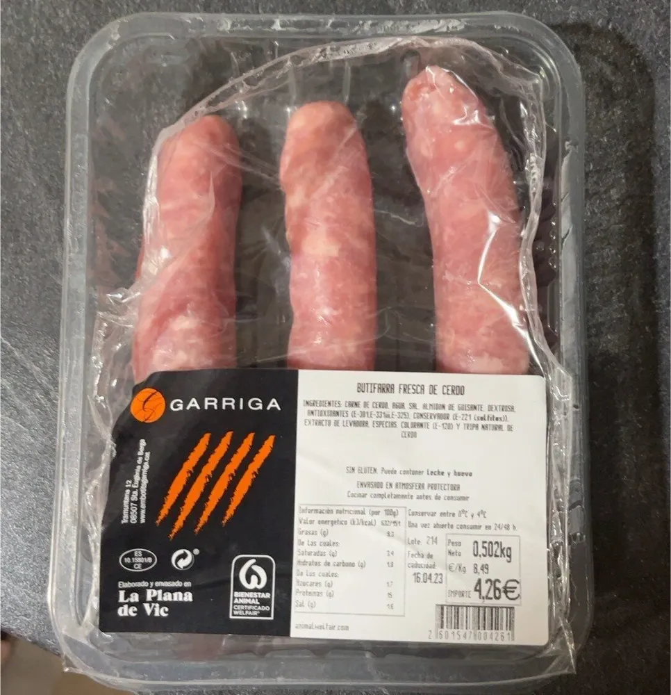 Butifarra fresca de cerdo