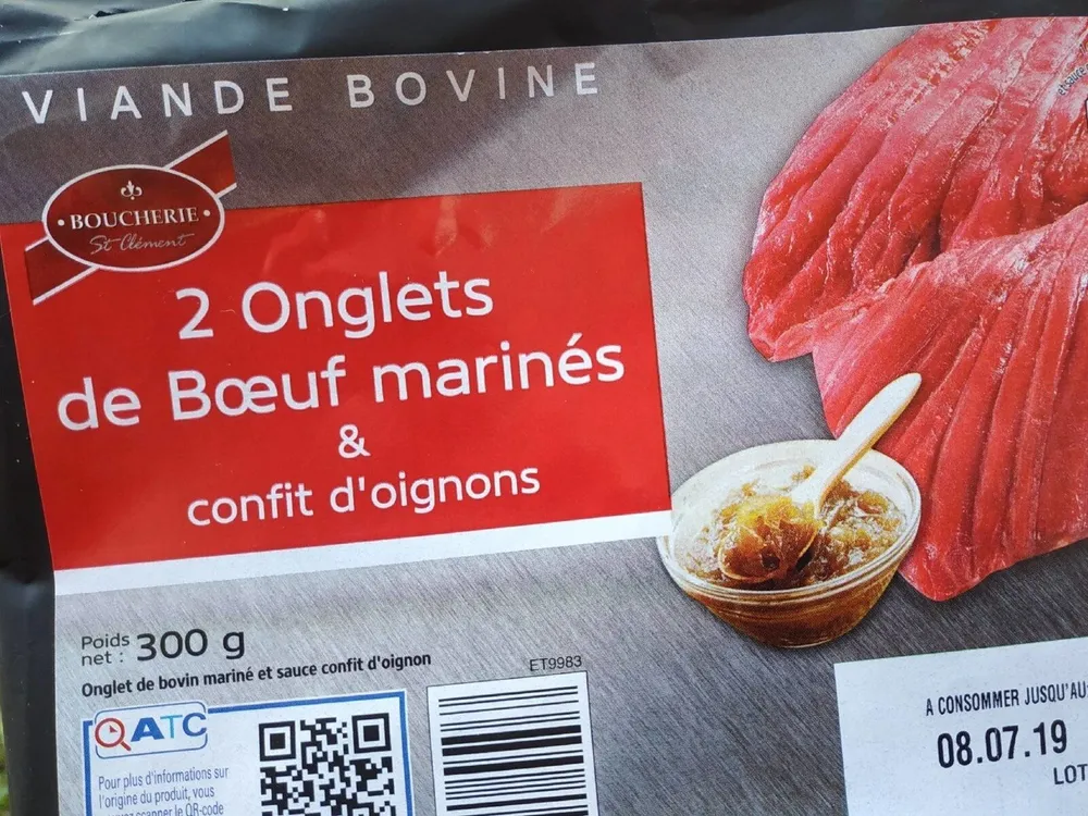 2 Onglets de Bœuf marinés & confit d'oignons