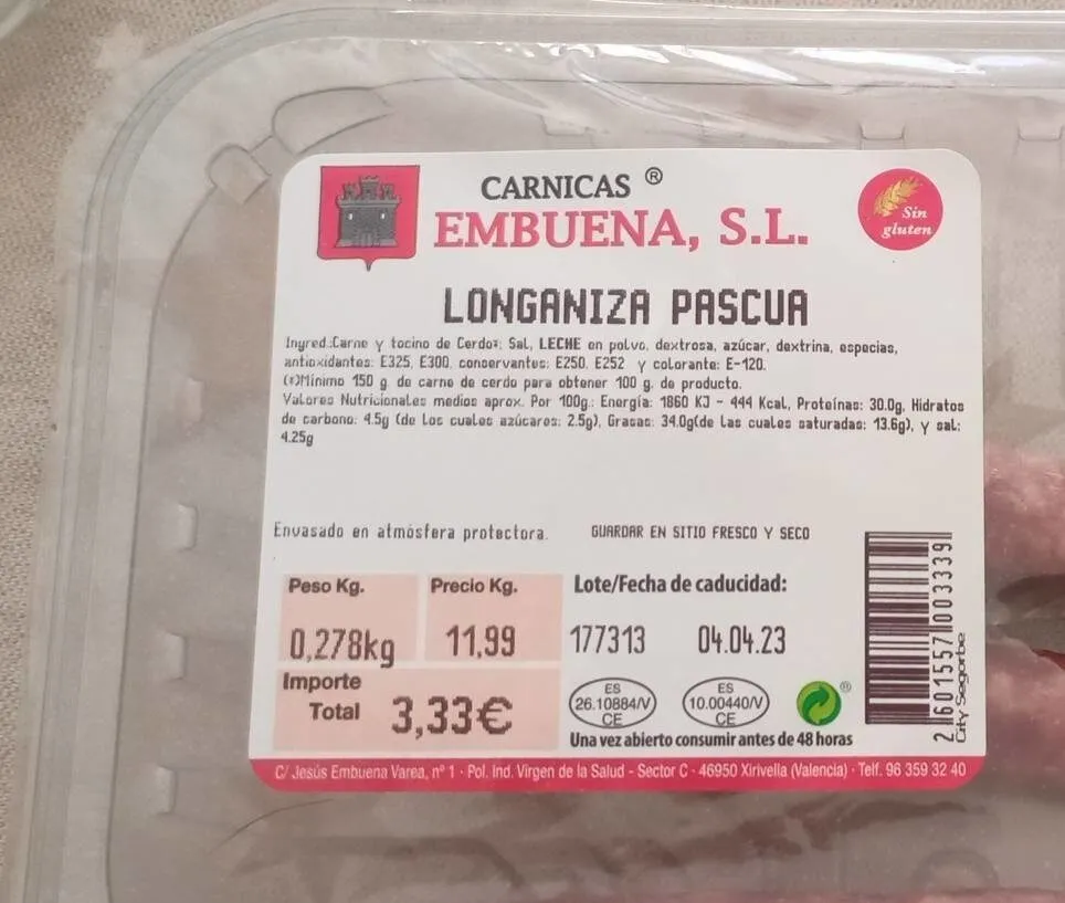 Longaniza de pascua