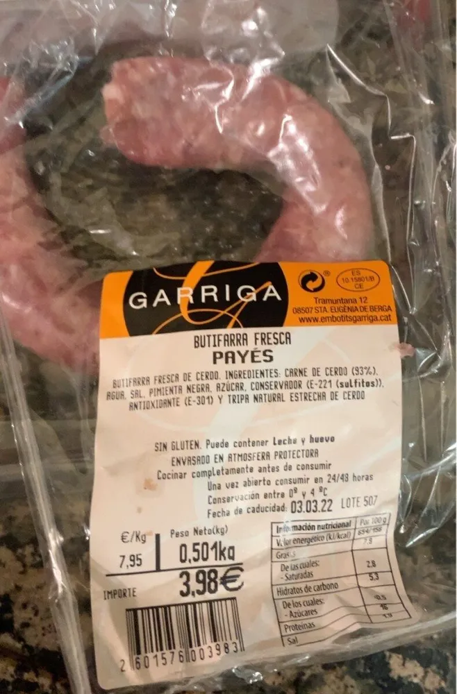 Butifarra fresca de payés