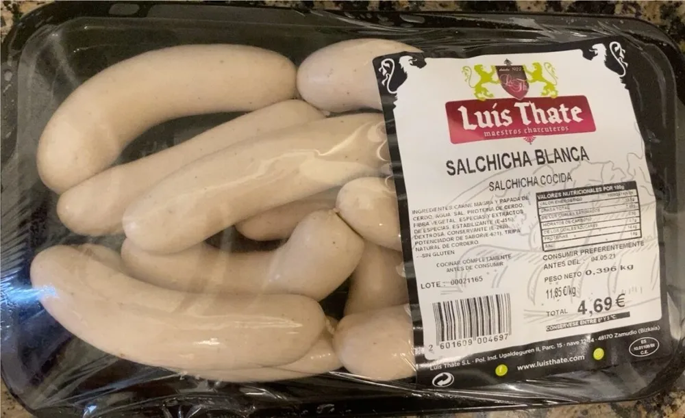 Salchicha blanca cocida