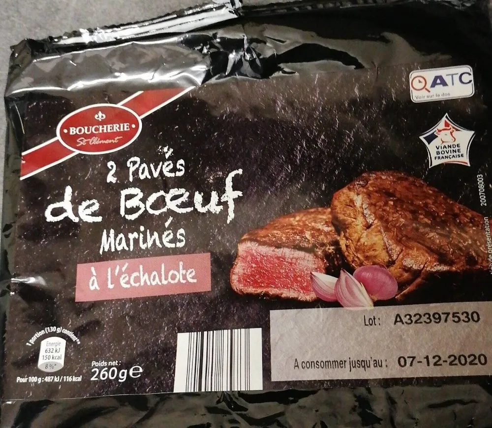 Pavé de bœuf mariné à l'échalote