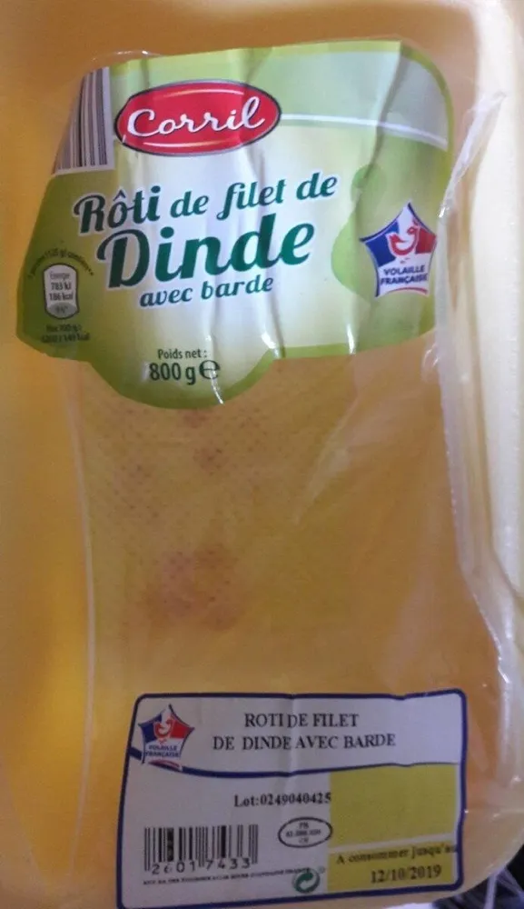Rôti de filet de dinde avec barde