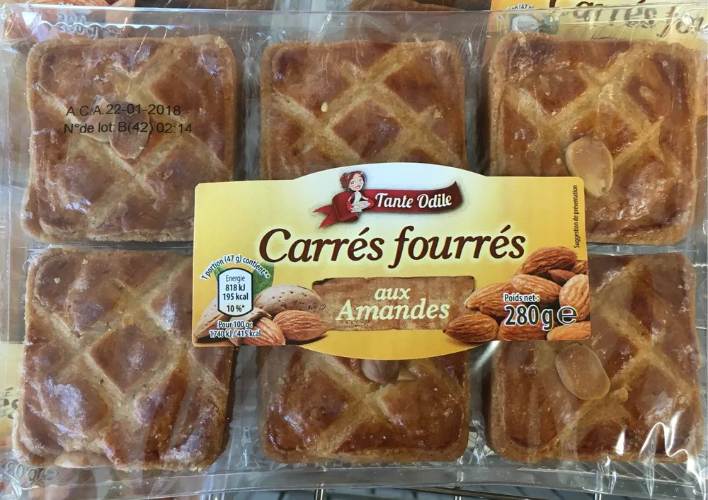Carrés fourrés aux amandes