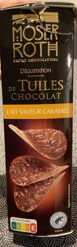 Tuiles de chocolat lait noisette
