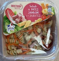 Salade de pâtes jambon et crudités