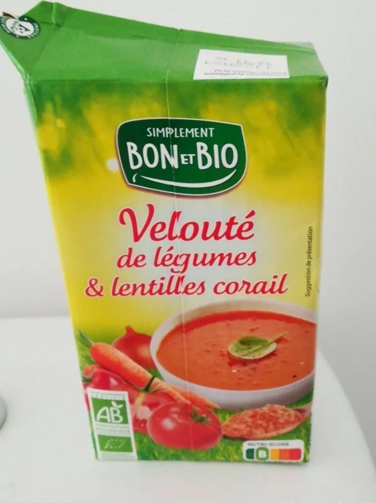 Velouté de legumes et de lentilles corail