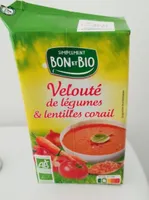 Velouté de legumes et de lentilles corail