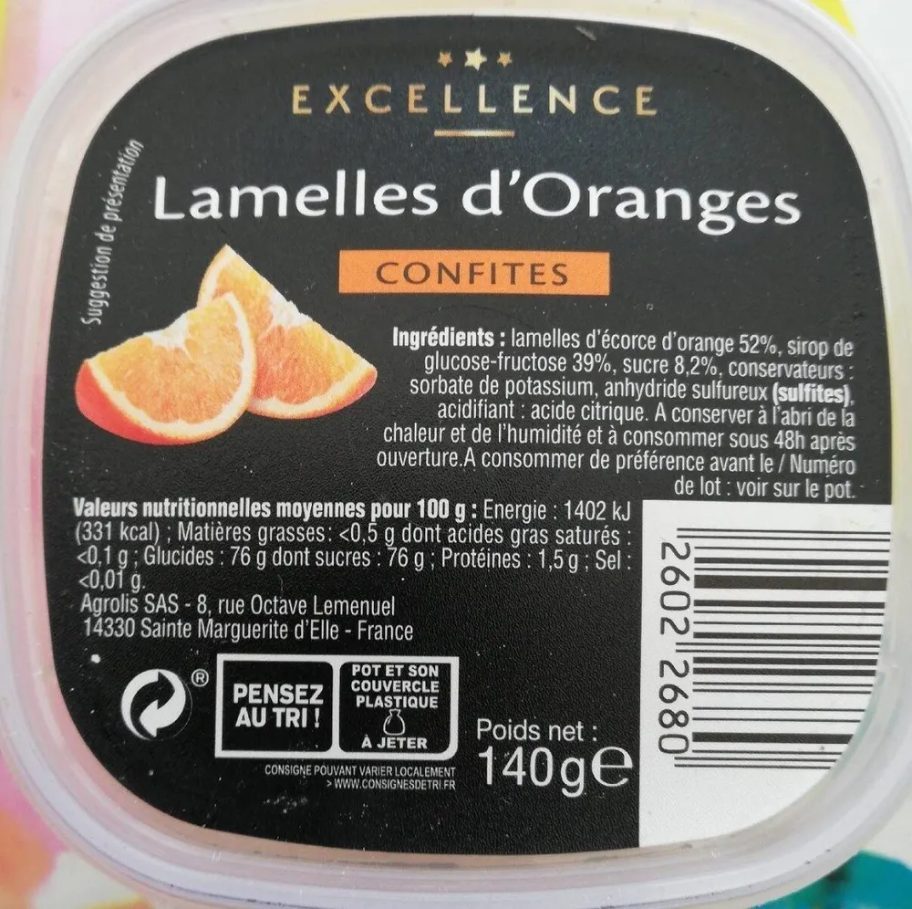 Lamelles d’oranges confites