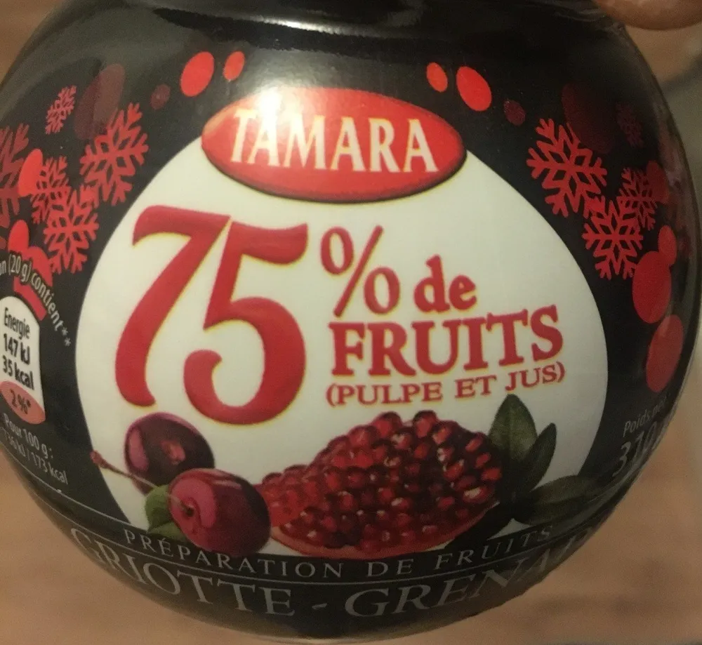 Préparation de fruits fraise-canneberge
