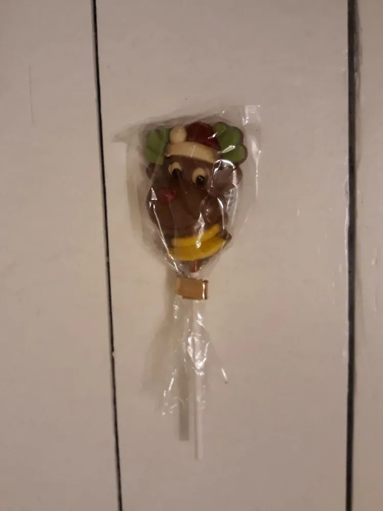 Sucette en chocolat décorée