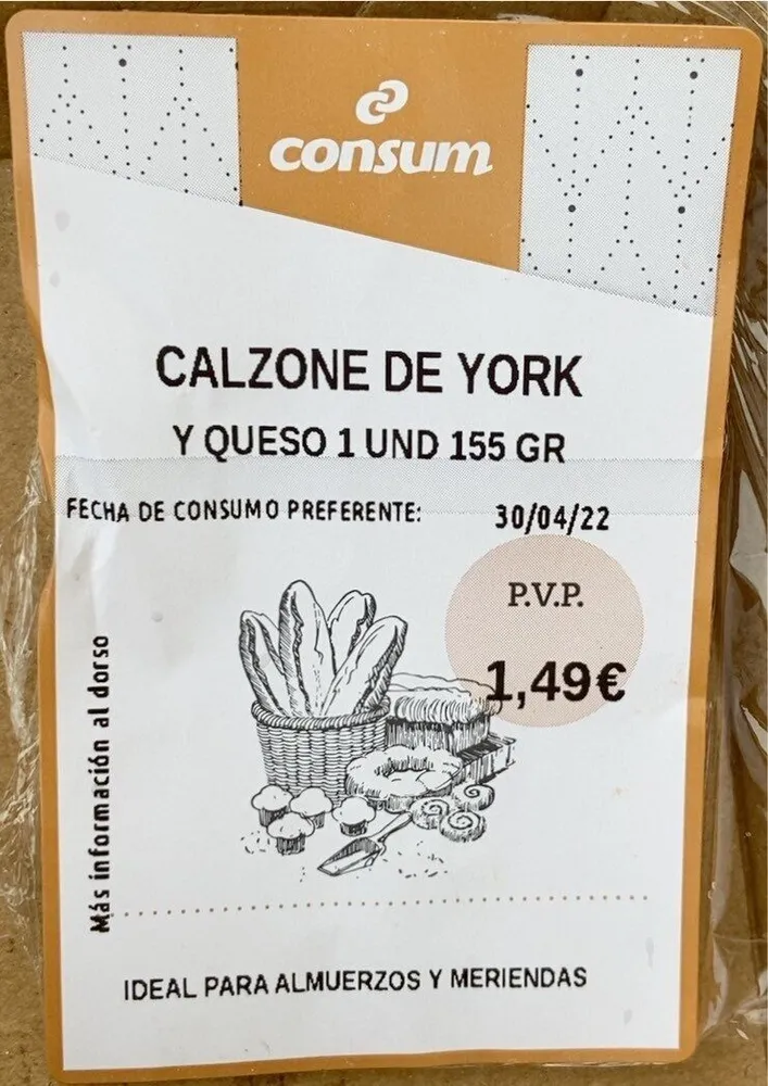 Calzone Jamón y Queso