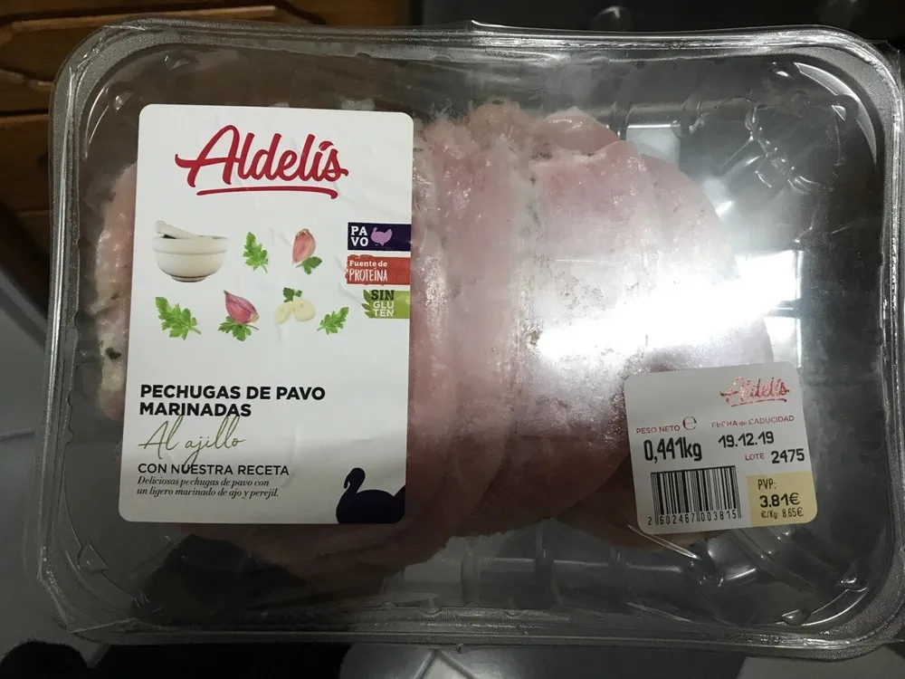 Pechugas de pavo marinadas al ajillo
