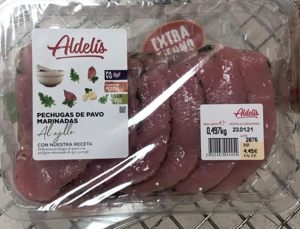 Pechugas de pavo marinadas al ajillo