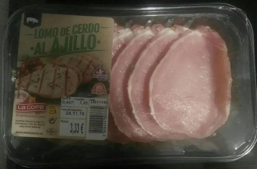 Lomo de cerdo al ajillo