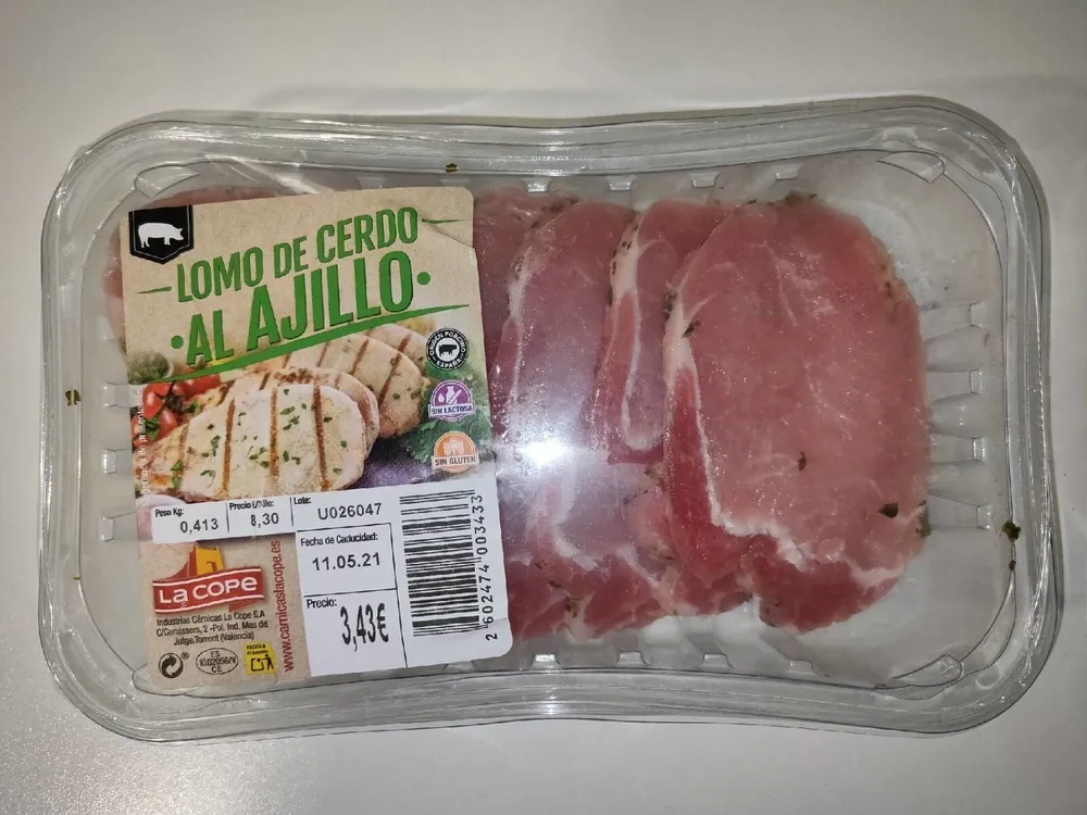 Lomo de cerdo al ajillo