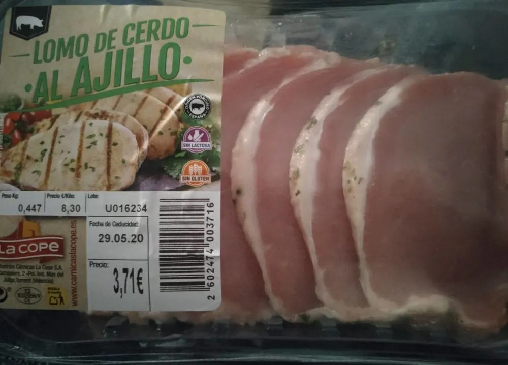 Lomo de cerdo al ajillo