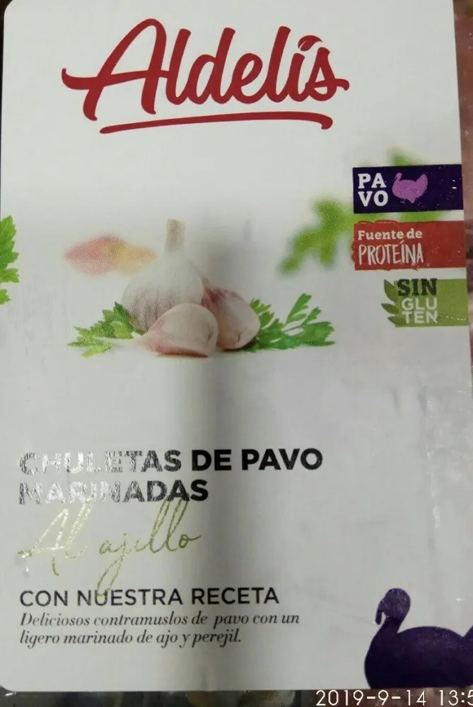 Chuletas de pavo marinadas al ajillo