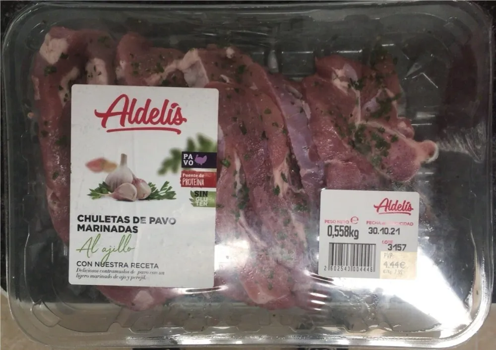 Chuletas de pavo marinadas