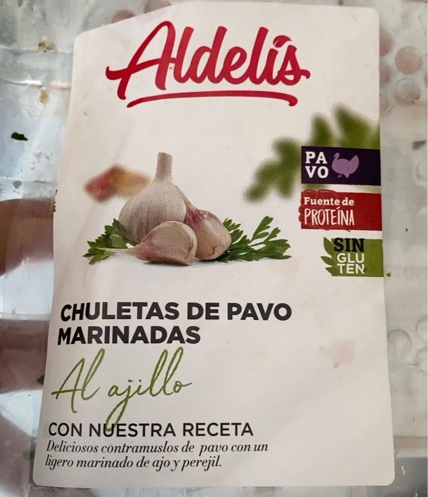 Chuletas de pavo marinadas al ajillo