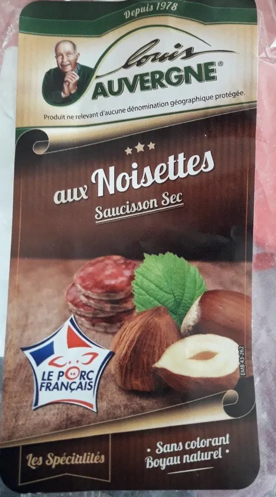 Saucisson sec pur porc aux noisettes