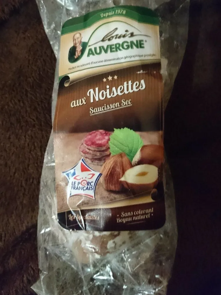 Saucisson sec pur porc aux noisettes