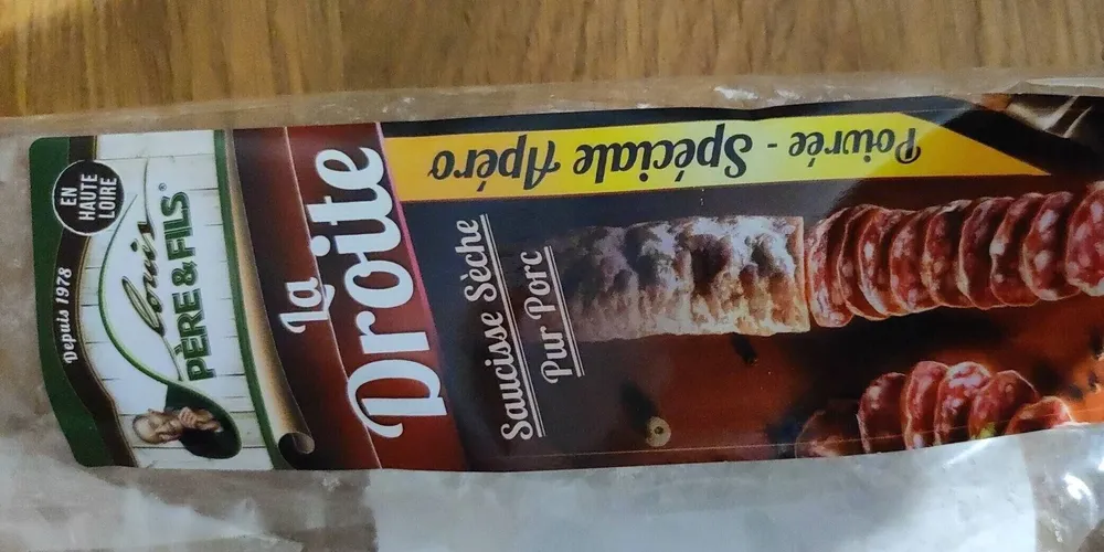 Saucisse sèche pour porc droite
