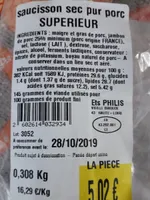 Saucisson sec pur porc supérieur