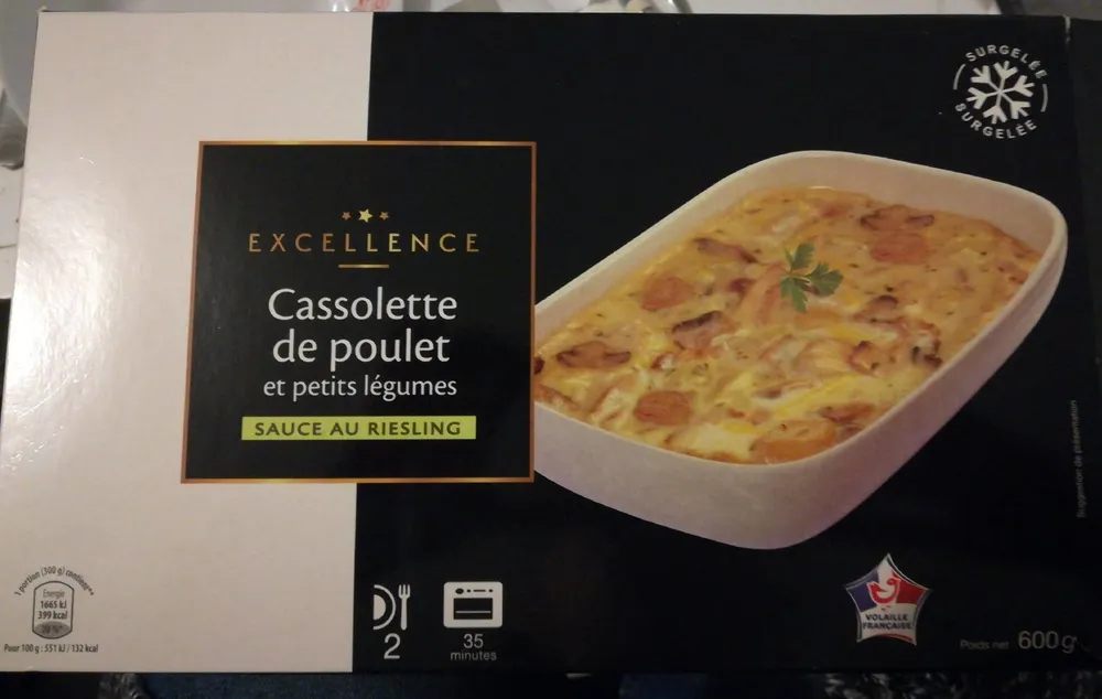Cassolette de poulet et petits légumes sauce au riesling