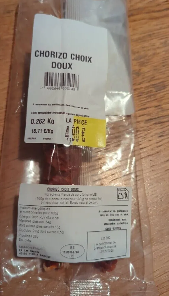 Chorizo choix doux